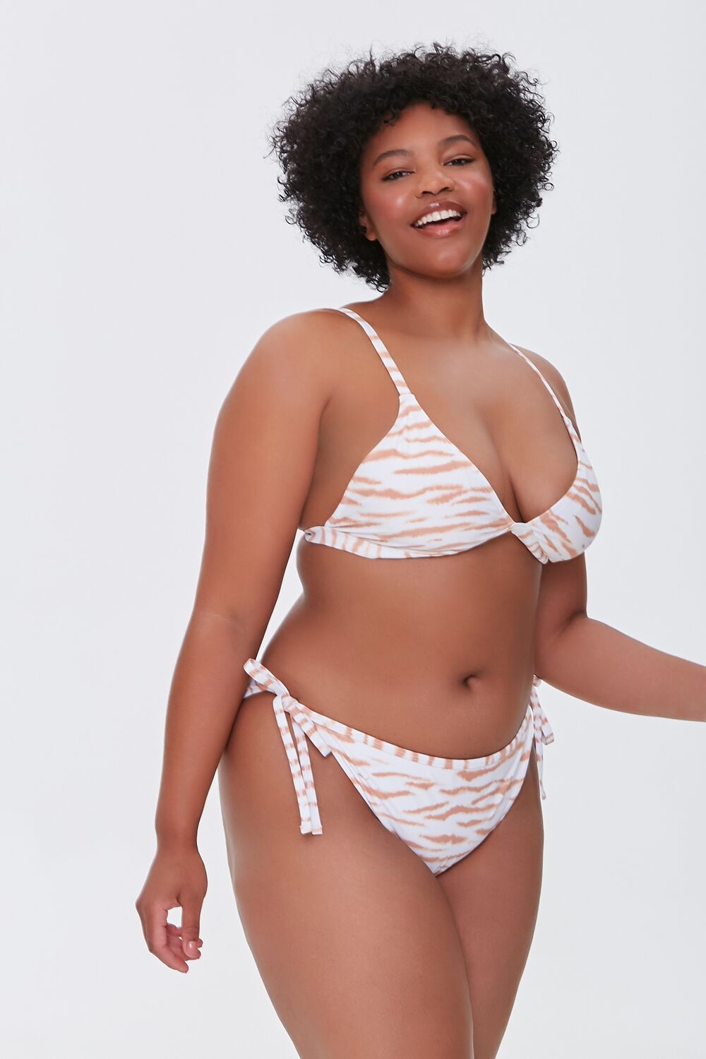 Plus Size Tiger Print String Bikini Bottoms - Image 7