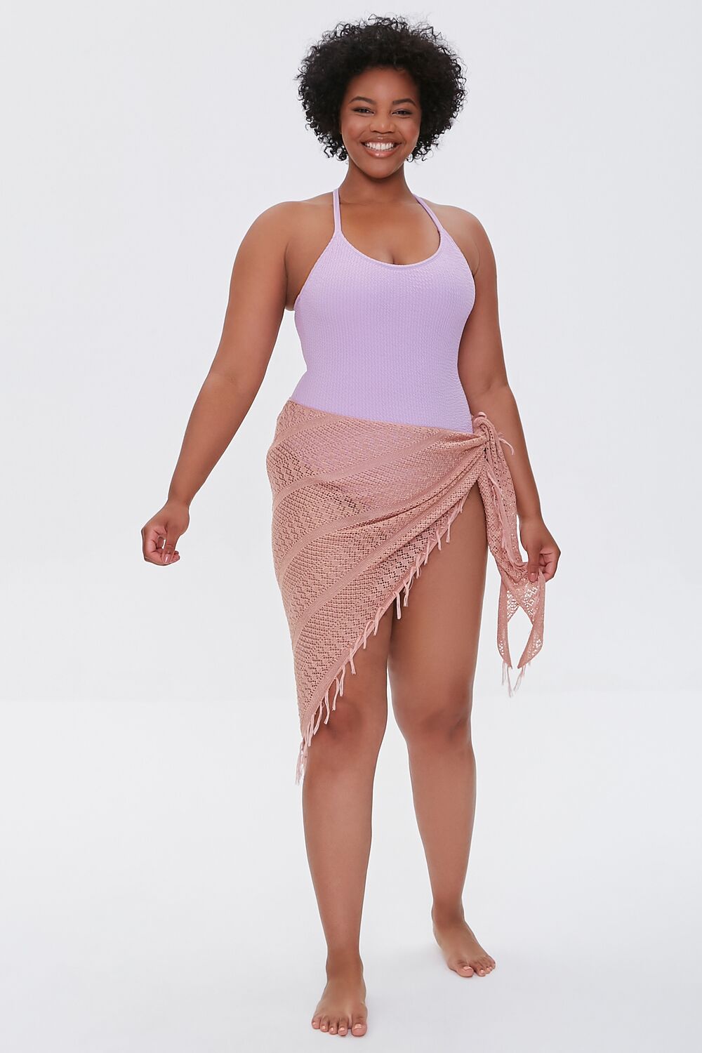 Plus Size Crochet Sarong Swim Cover-Up - Image 5
