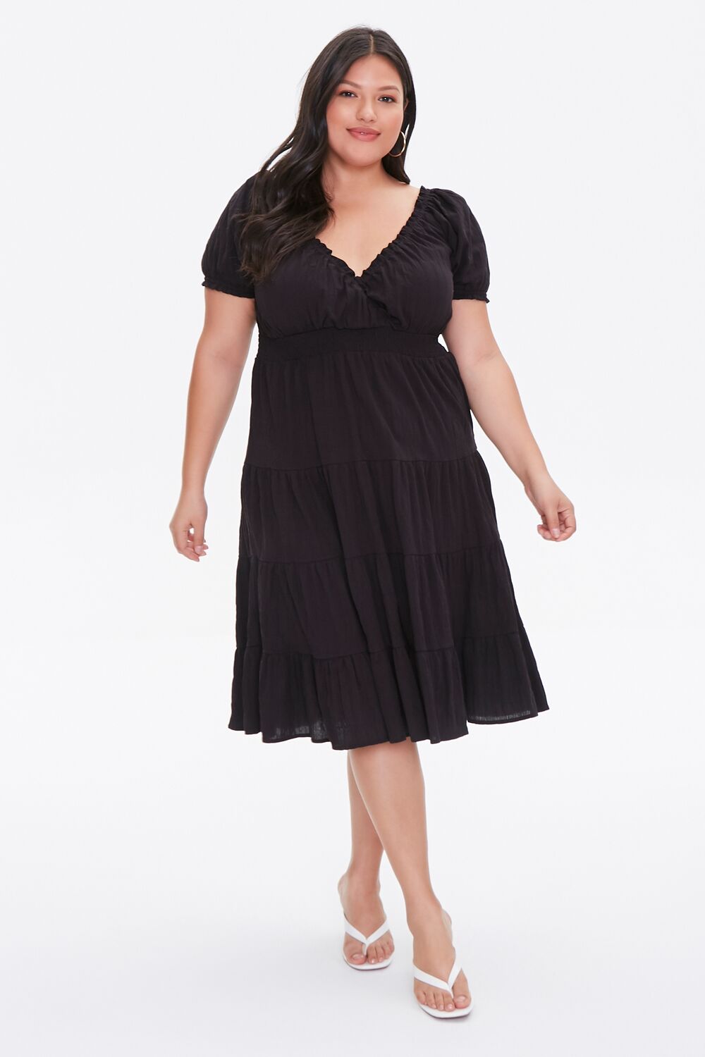 Plus Size Tiered Ruffle-Trim Dress - Image 4