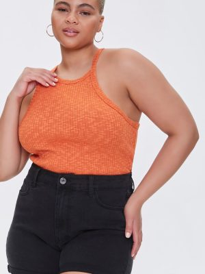 Plus Size Ribbed Slub Knit Cami