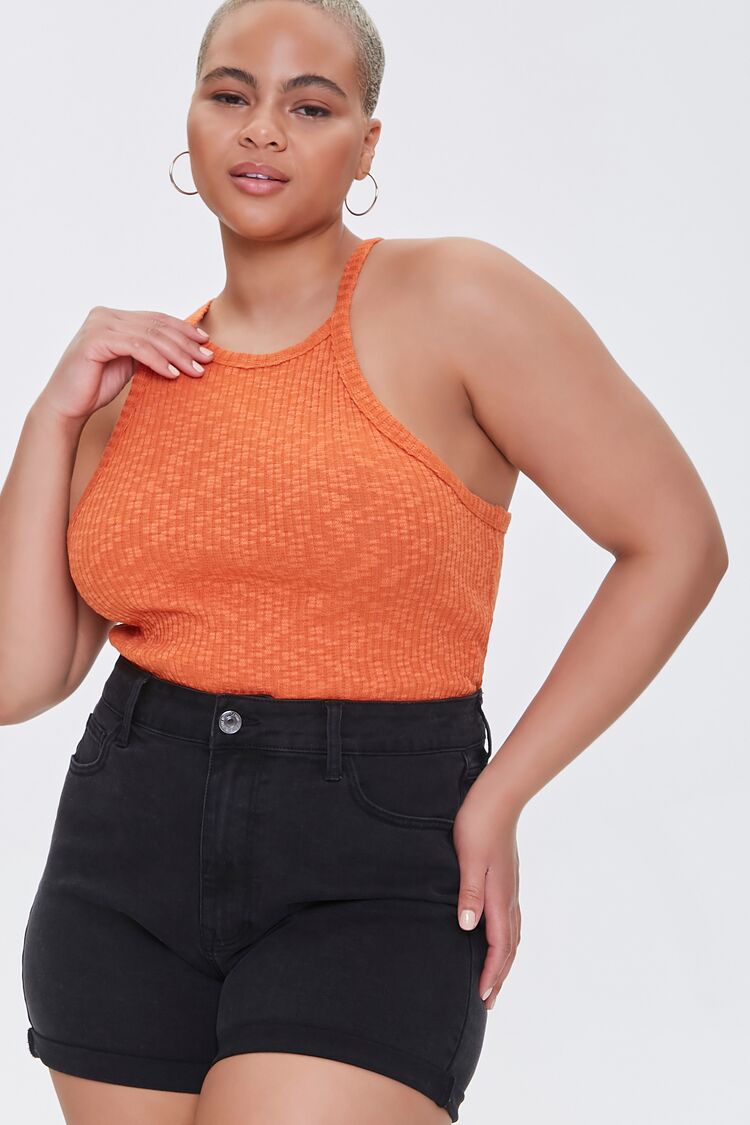 Plus Size Ribbed Slub Knit Cami
