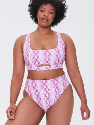 Plus Size Snake Print Bikini Bottoms