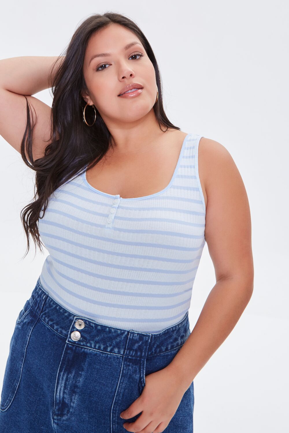Plus Size Striped Tank Top