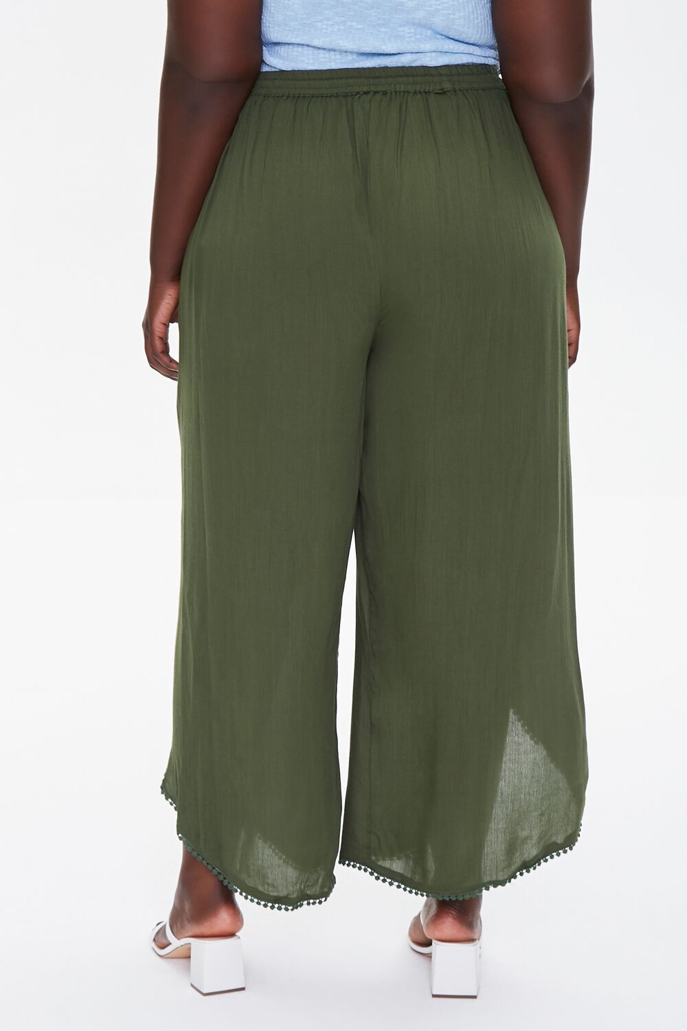 Plus Size Crochet-Trim Tassel Pants - Image 4