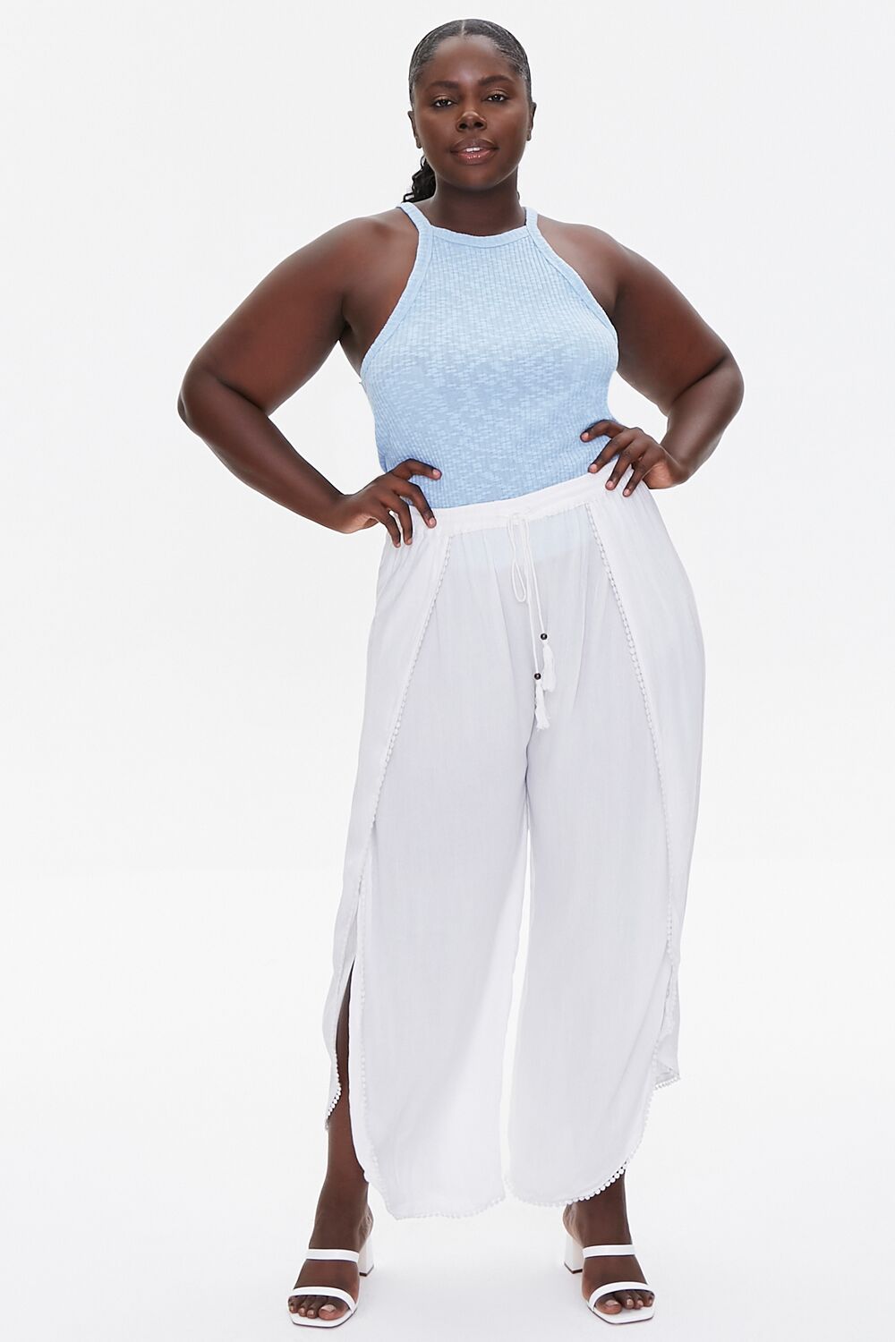 Plus Size Crochet-Trim Tassel Pants - Image 6