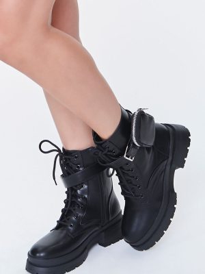Coin Purse Lace-Up Combat Boots