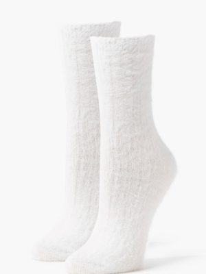 Fuzzy Knit Crew Socks