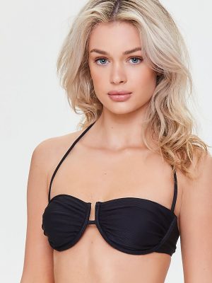 Ribbed Halter Bikini Top