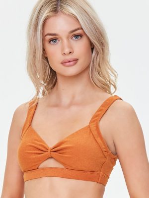 Terry Cloth Cutout Bikini Top