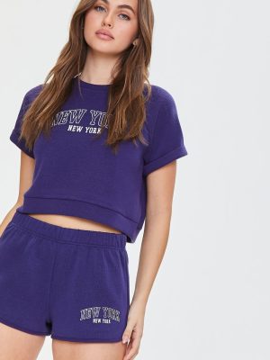 New York Graphic Dolphin-Hem Shorts