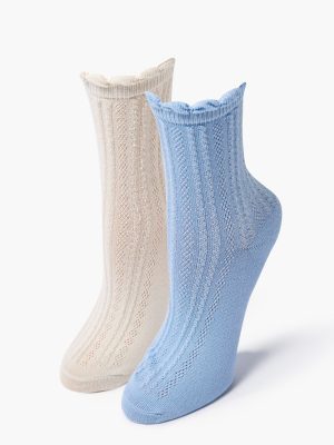 Scalloped Crew Sock Set