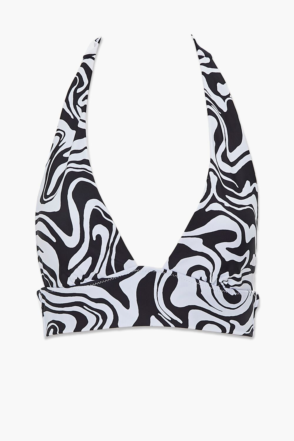 Abstract Print Halter Bikini Top - Image 4