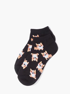 Corgi Print Ankle Socks