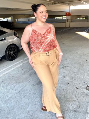 Plus Size Baroque Print Satin Cami