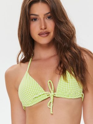 Gingham Triangle Bikini Top