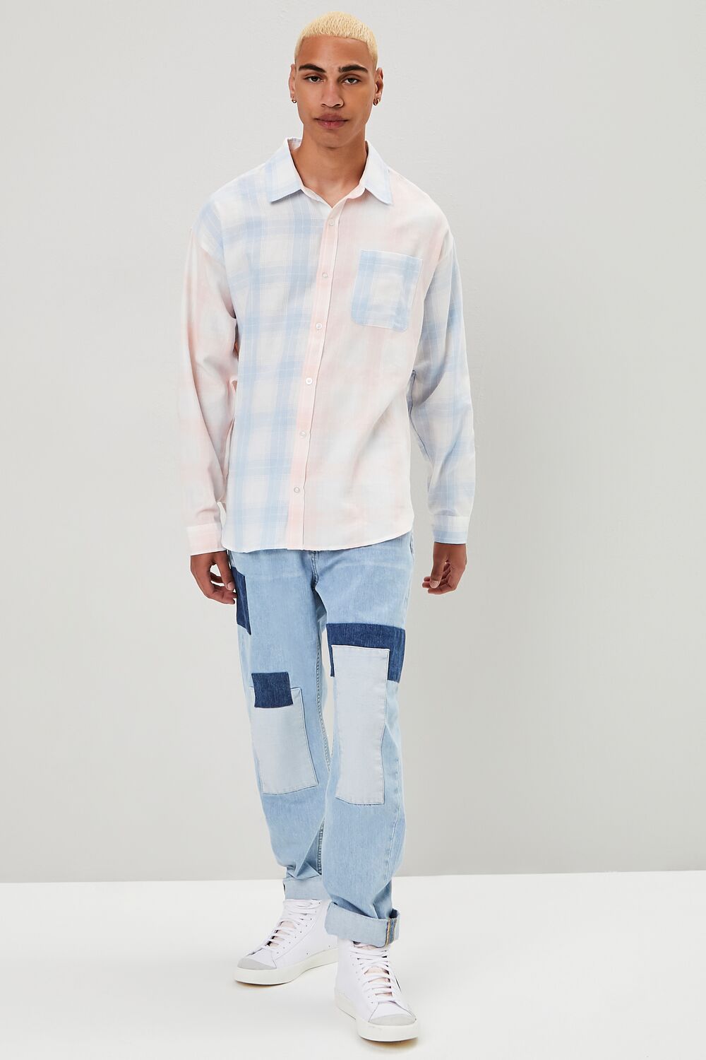 Reworked Plaid Button-Front Shirt - Image 4