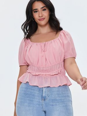 Plus Size Flounce-Hem Top
