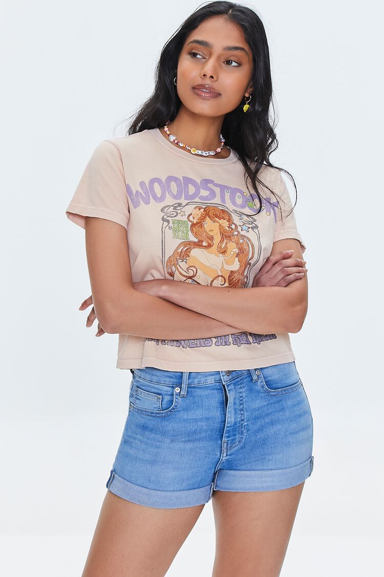 Curvy Rolled Cuff Denim Shorts