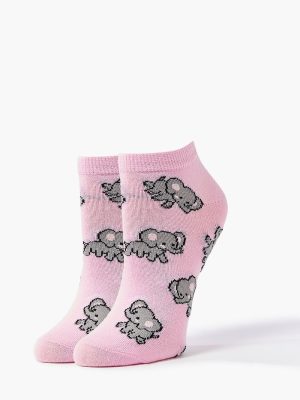 Elephant Print Ankle Socks