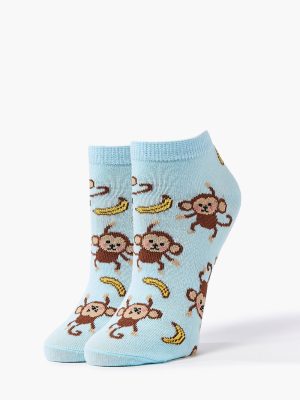 Monkey Print Ankle Socks