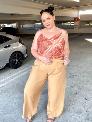 Plus Size Belted Wide-Leg Pants