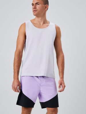 Colorblock Lace-Up Swim Trunks