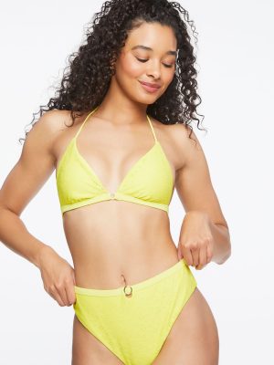 Eyelet High-Rise Bikini Bottoms