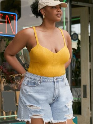 Plus Size Sweater-Knit Cropped Cami