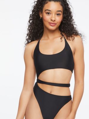 Cutout Halter One-Piece Swimsuit