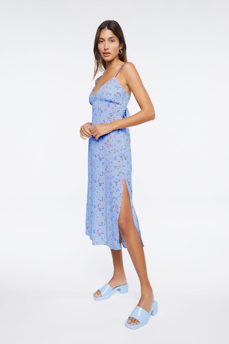 Ditsy Floral Print Cutout Midi Dress - Image 2