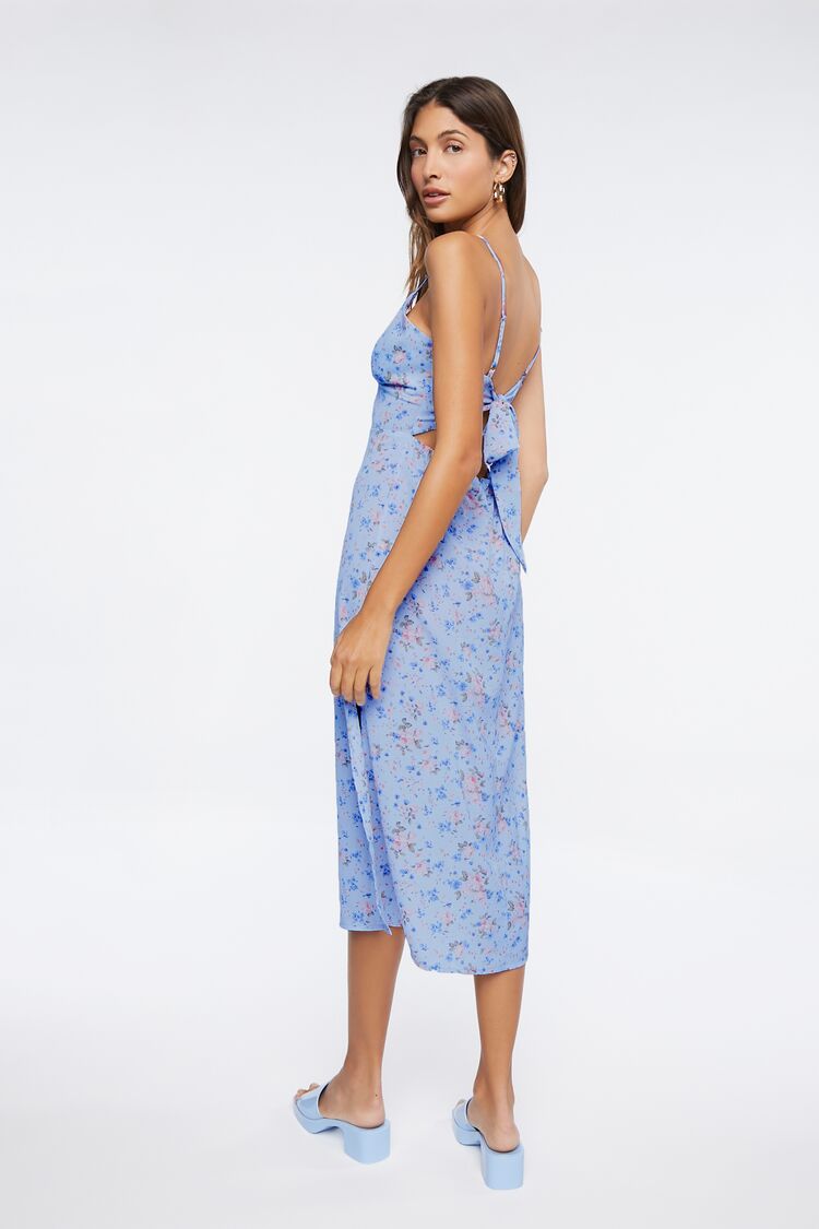 Ditsy Floral Print Cutout Midi Dress - Image 3