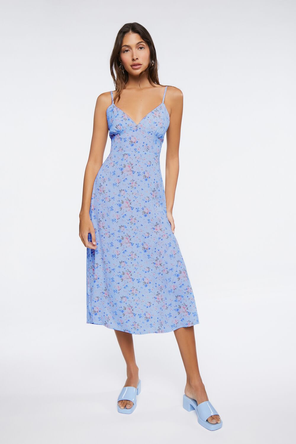 Ditsy Floral Print Cutout Midi Dress - Image 4