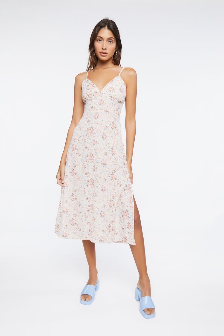 Ditsy Floral Print Cutout Midi Dress - Image 6