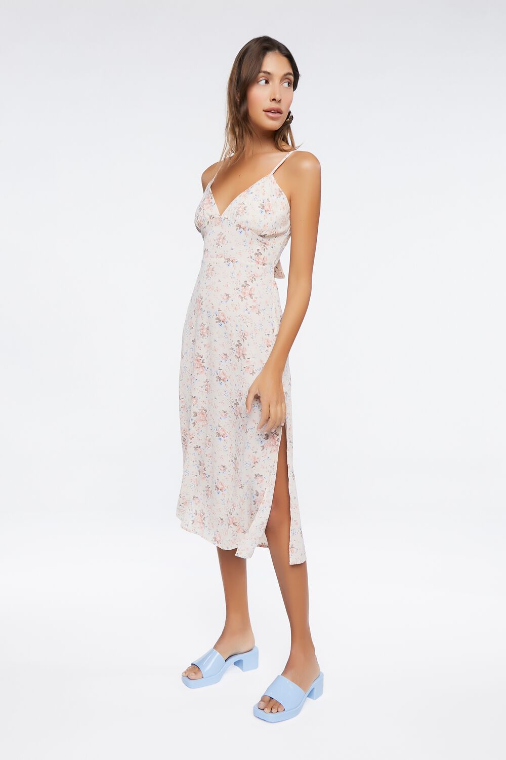 Ditsy Floral Print Cutout Midi Dress - Image 7
