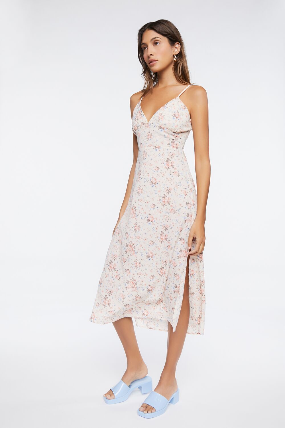 Ditsy Floral Print Cutout Midi Dress - Image 9