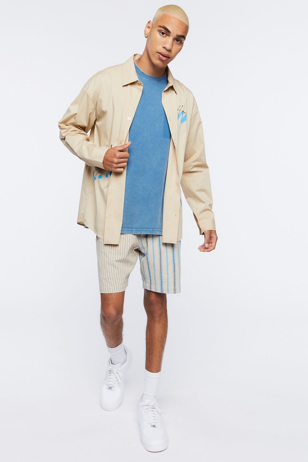 Reworked Striped Drawstring Shorts - Image 5