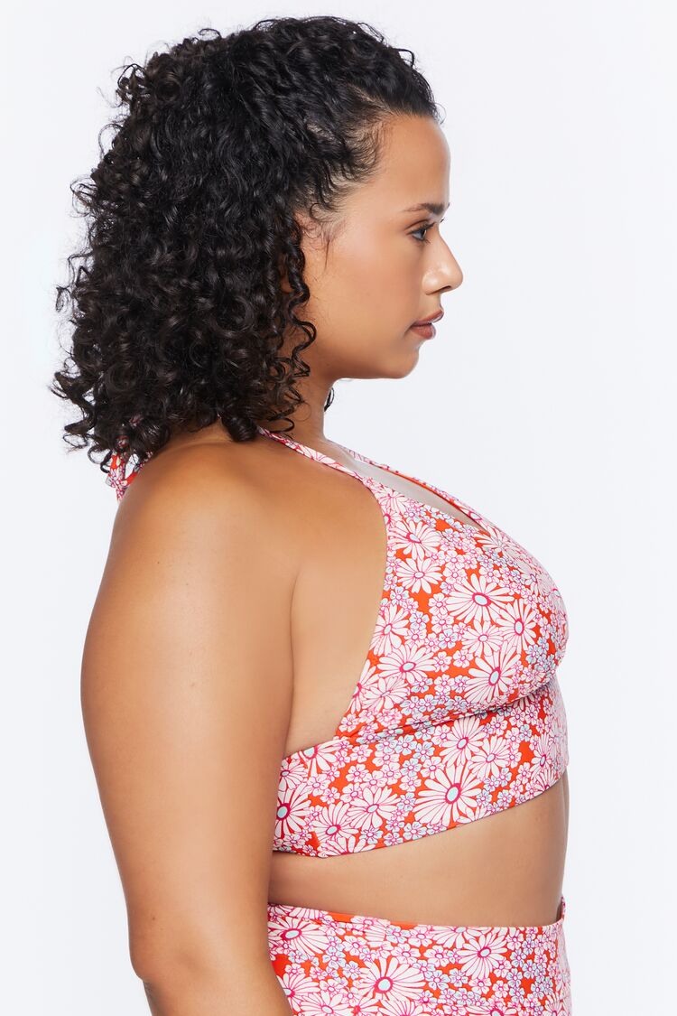 Plus Size Floral Halter Bikini Top - Image 2