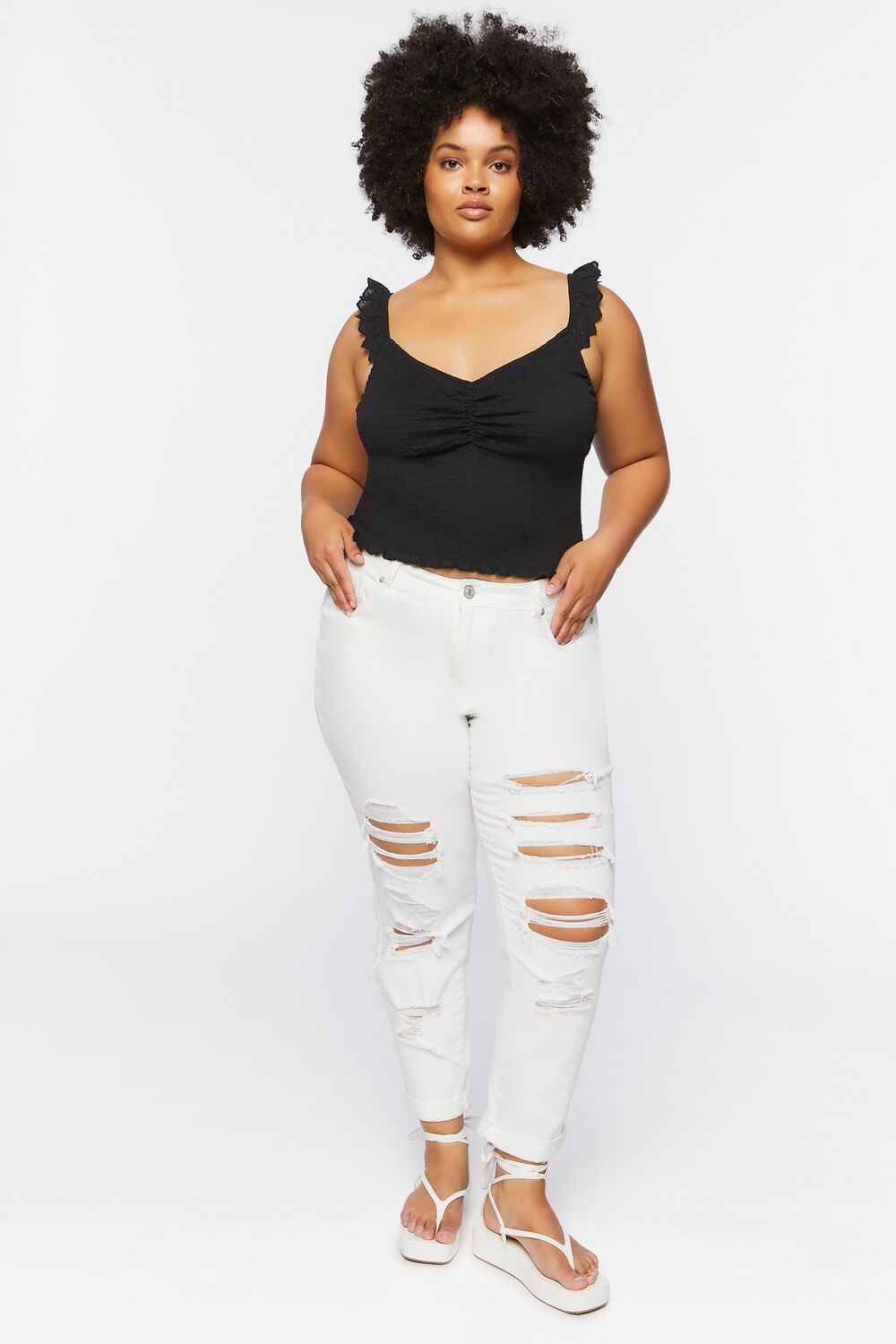 Plus Size Smocked Tank Top