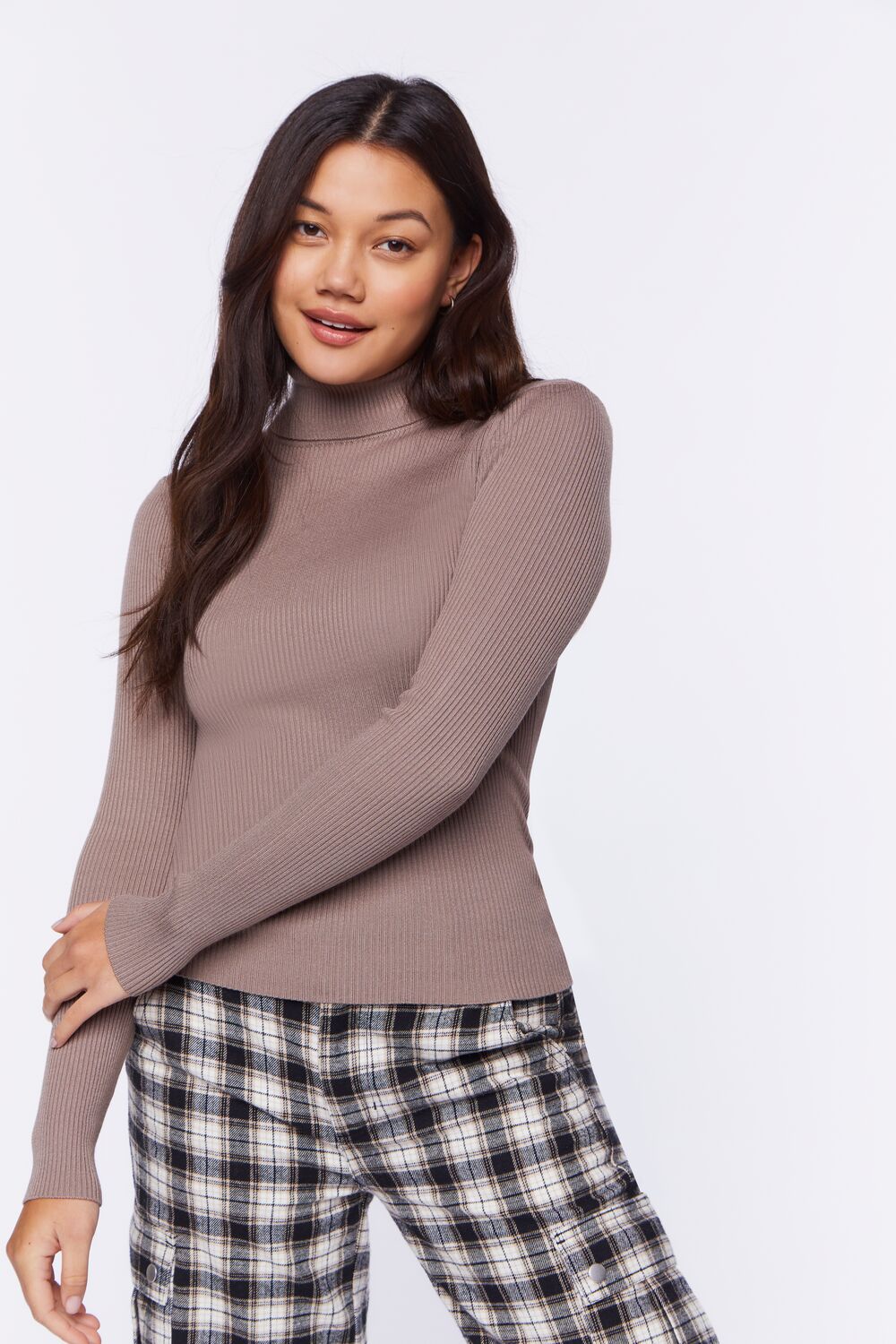 Ribbed Turtleneck Sweater-Knit Top - Image 35