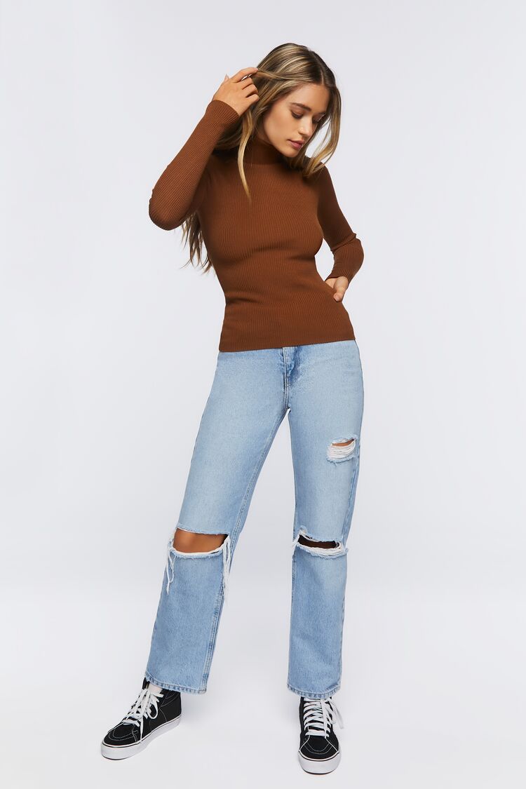 Ribbed Turtleneck Sweater-Knit Top - Image 13