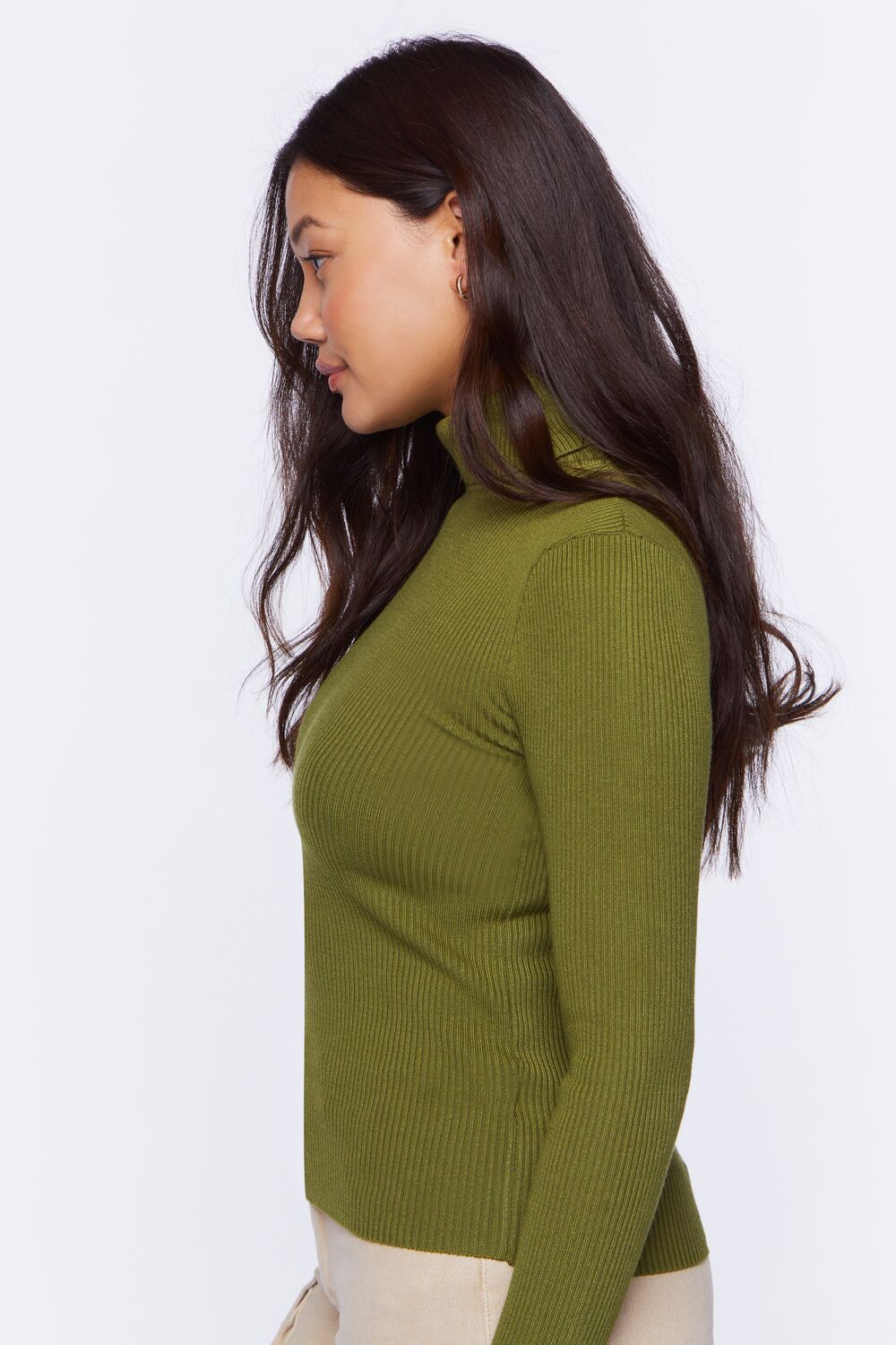 Ribbed Turtleneck Sweater-Knit Top - Image 44