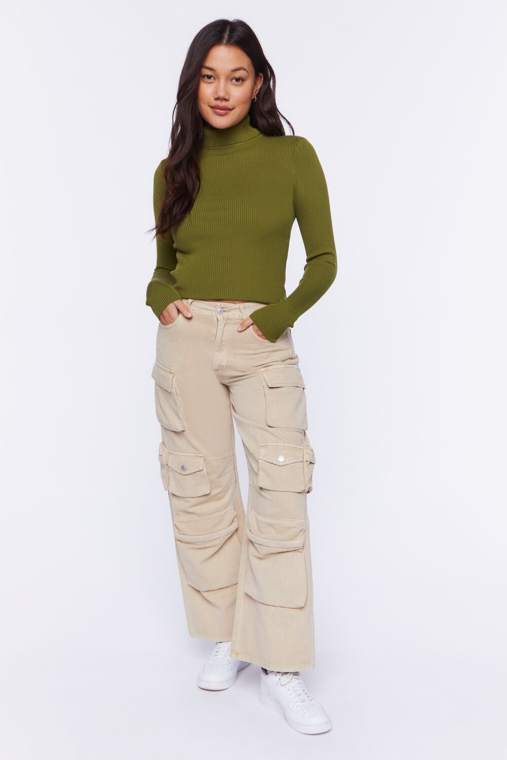 Ribbed Turtleneck Sweater-Knit Top - Image 51