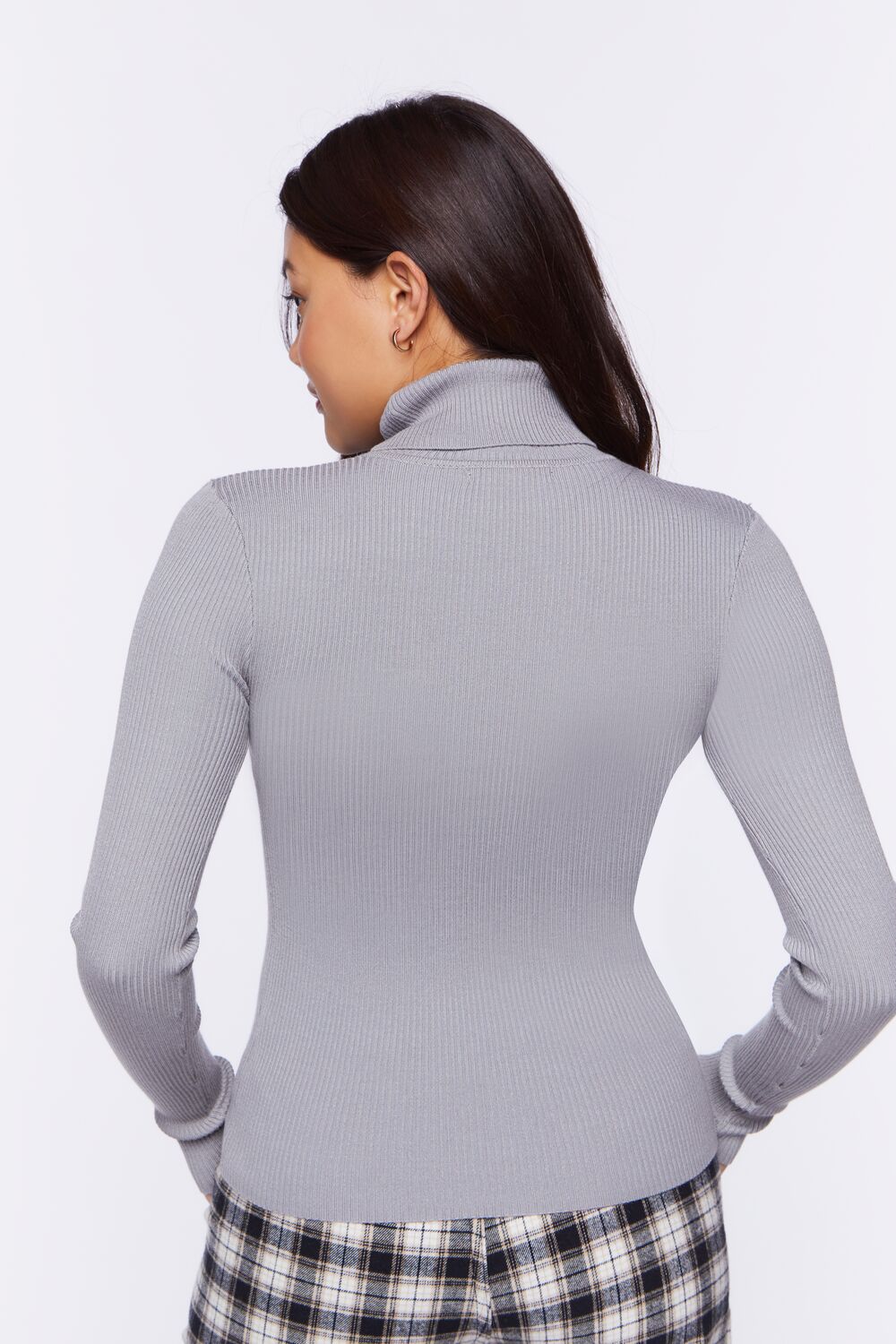 Ribbed Turtleneck Sweater-Knit Top - Image 3