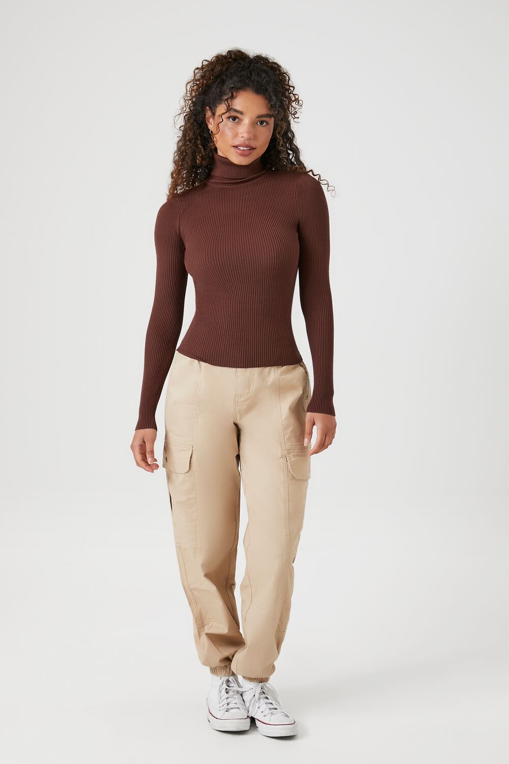 Ribbed Turtleneck Sweater-Knit Top - Image 61