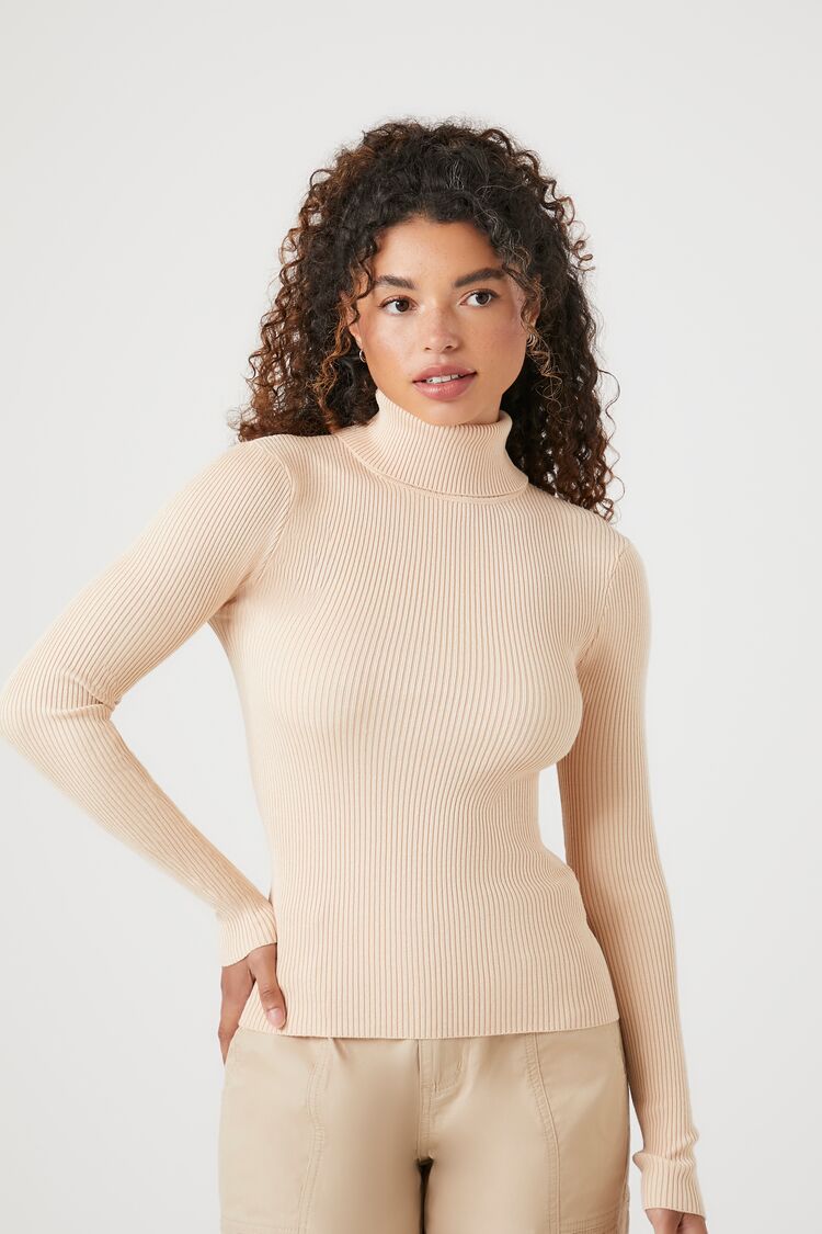 Ribbed Turtleneck Sweater-Knit Top - Image 63