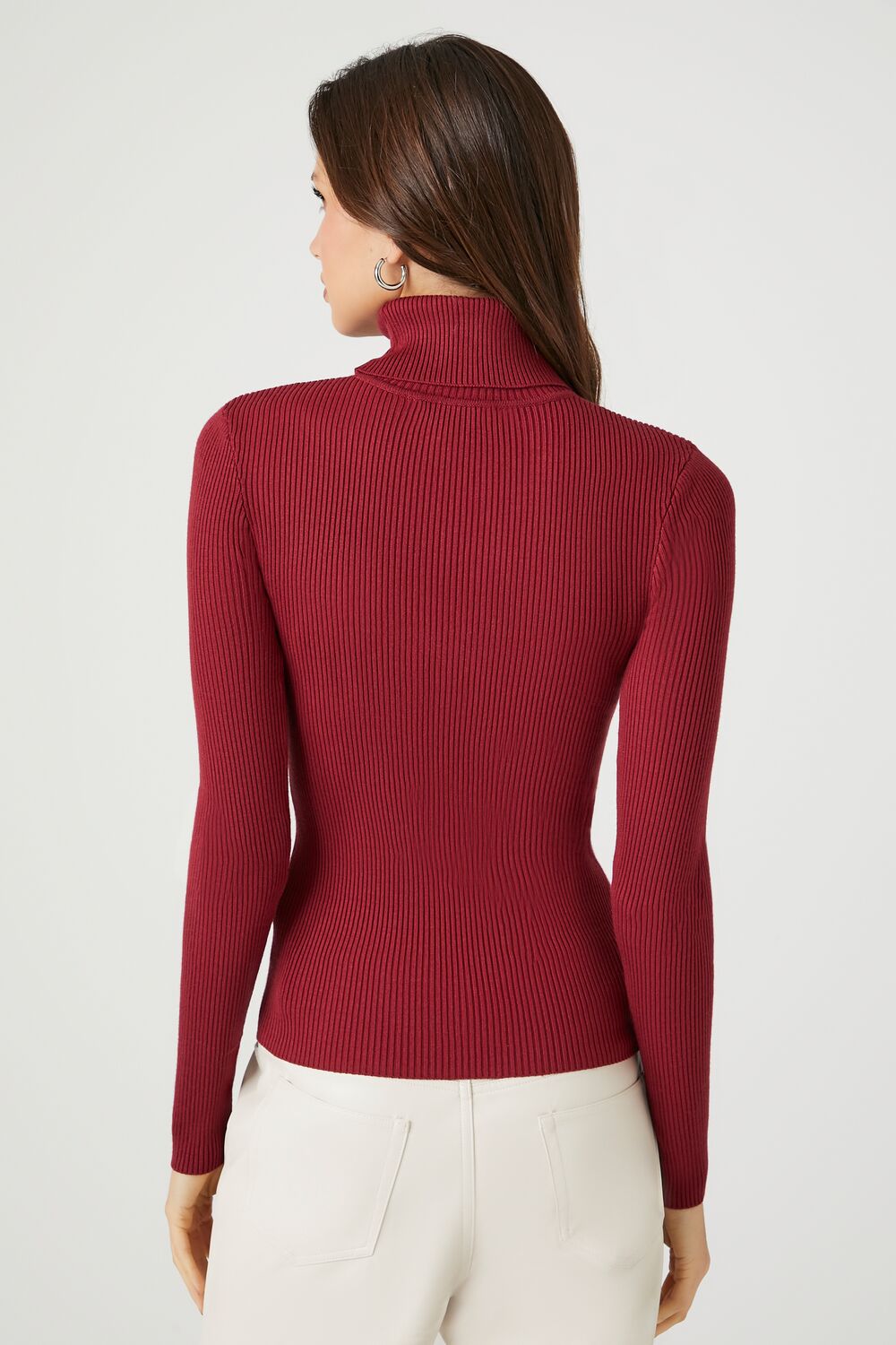 Ribbed Turtleneck Sweater-Knit Top - Image 85