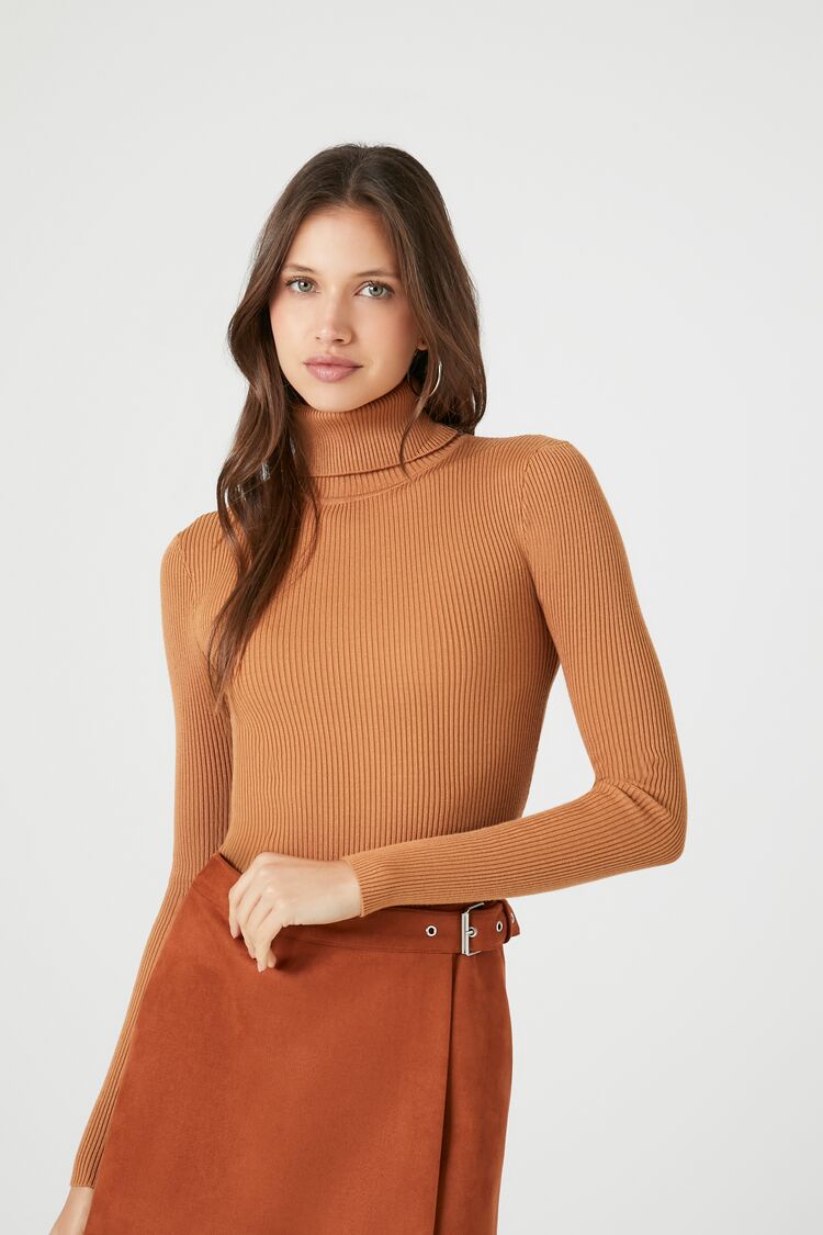 Ribbed Turtleneck Sweater-Knit Top - Image 103