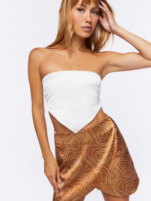 Abstract Print Tulip-Hem Mini Skirt