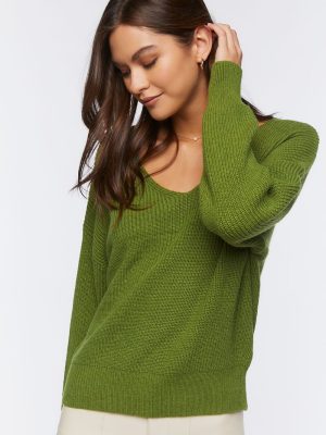 Ribbed Drop-Sleeve Sweater