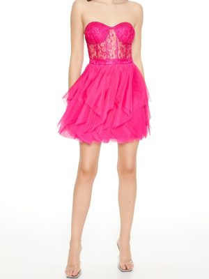Lace & Tulle Bustier Mini Dress